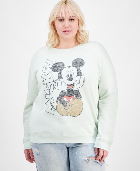 Trendy Plus Size Mickey Mouse Faded Print Sweatshirt