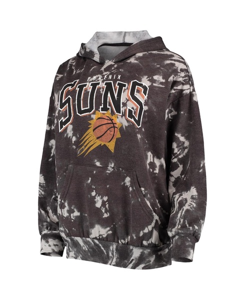 Women's Threads Black Phoenix Suns Burble Tie-Dye Tri-Blend Pullover Hoodie