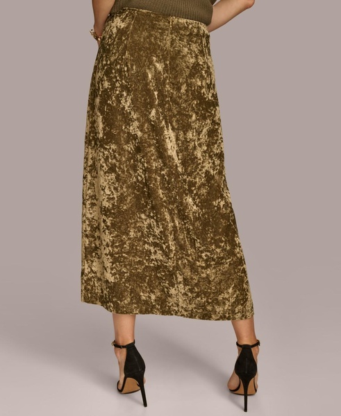 Women's Crushed Velvet Midi Skirt