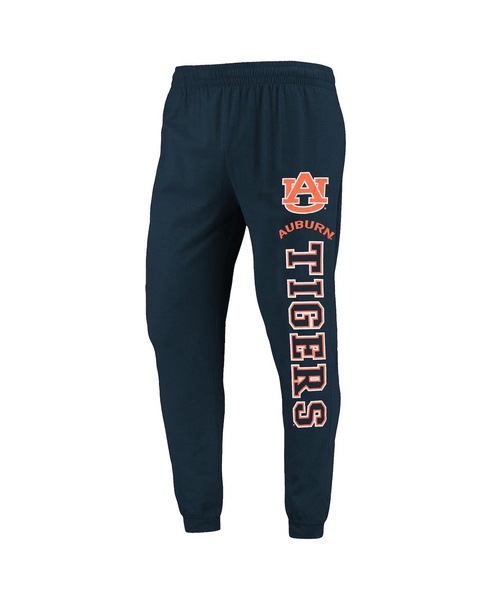 Men's Navy, Charcoal Auburn Tigers Meter Long Sleeve Hoodie T-shirt and Jogger Pants Set