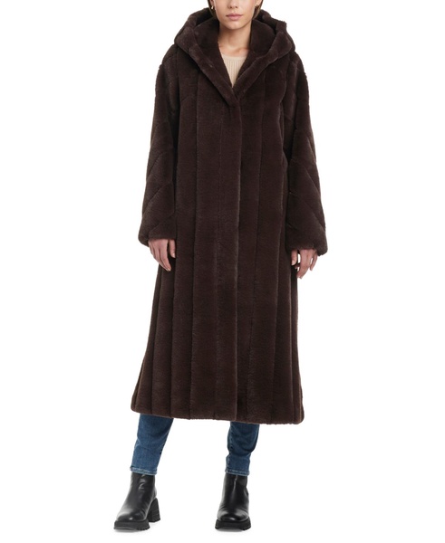 Women's Hooded Faux-Fur Maxi Coat