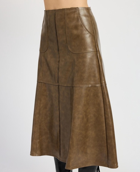 Women's Maddelena Faux-Leather Midi Skirt