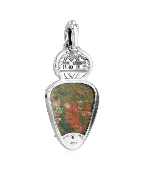 Fritz Casuse Sterling Silver Yeibichai Unakite Pendant Enhancer