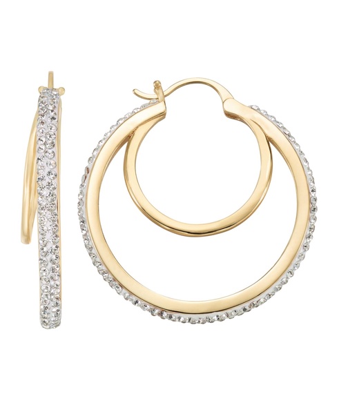 Clear Crystal Double Hoop Earring