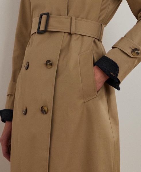 Petite Belted Water-Resistant Trench Coat