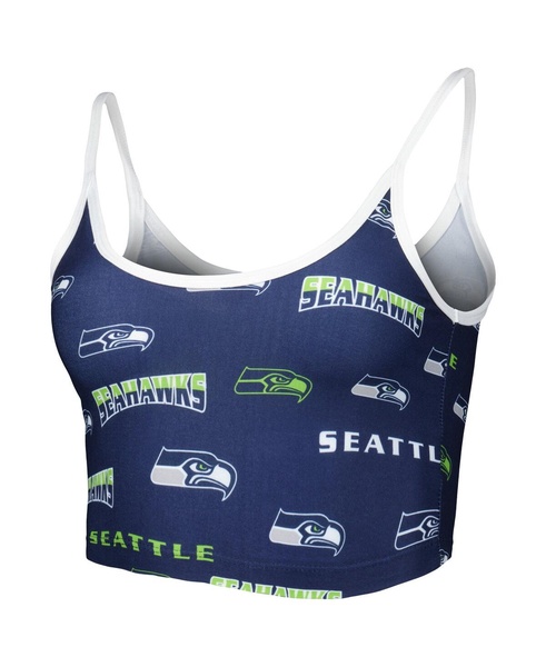 Women's College Navy Seattle Seahawks Breakthrough Allover Knit Lounge Bralette