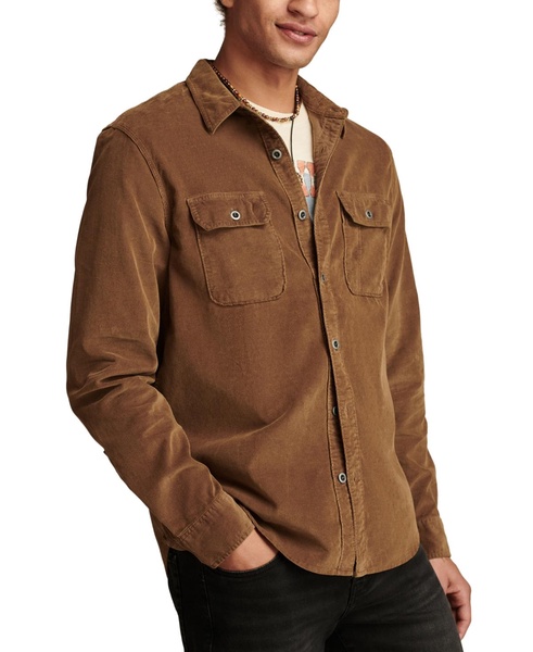 Men's Long Sleeve Button-Front Corduroy Shirt