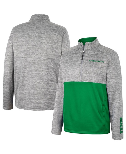 Men's Gray Oregon Ducks John Half-Zip Jacket