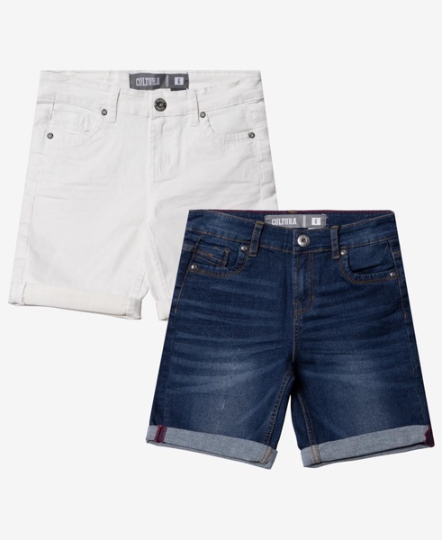 Little Boys Roll-Up Denim Shorts 2-Pack