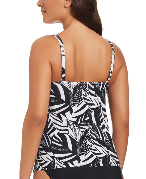 Women's Sharp Observation Printed Cascading-Front Tankini