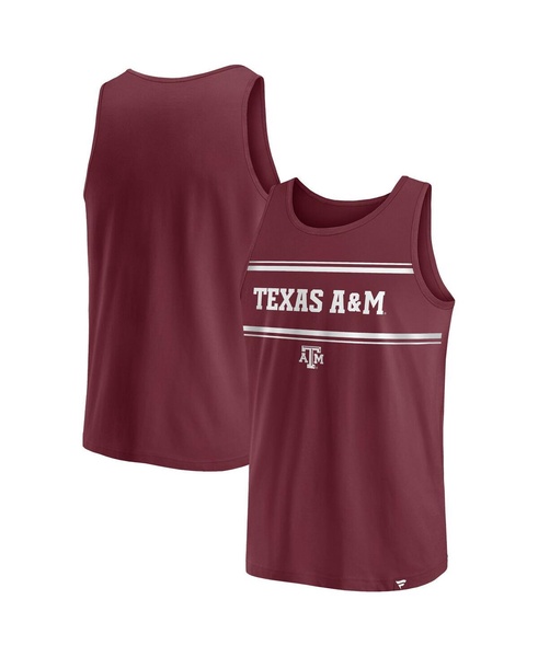 Men's Maroon Texas A&M Aggies Stripe Block Tank Top