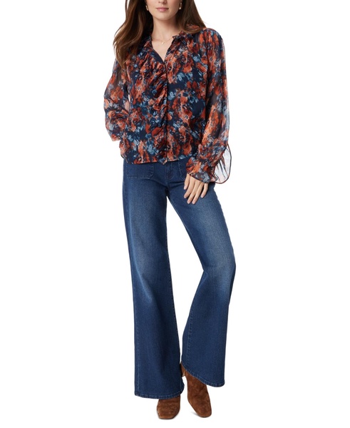 Women's Ruffle-Trim Button-Down Blouse 