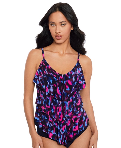 Women's Cherry Bomb Rite Printed Tiered Tankini Top