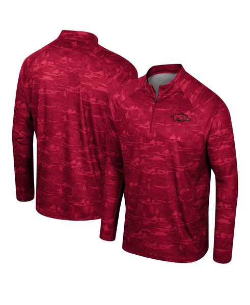 Men's Cardinal Arkansas Razorbacks Carson Raglan Quarter-Zip Jacket