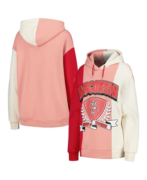 Women's Red Wisconsin Badgers Hall of Fame Colorblock Pullover Hoodie