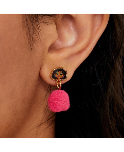 Encanto Earrings - Mirabel Stud Earrings with Pink Pom Poms - Disney Earrings