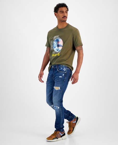 Men's Finnley Slim Fit Tapered Ripped Jeans