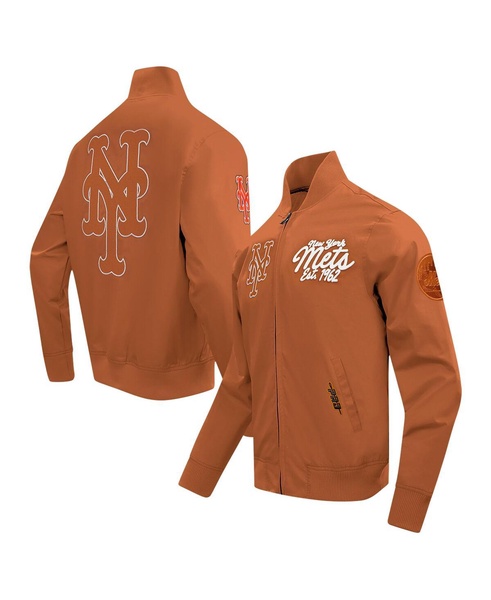 Men's Brown New York Mets Paint The City Twill Full-Zip Jacket