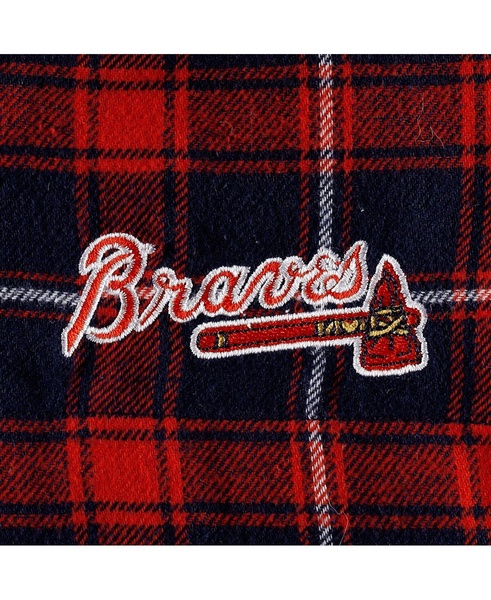 Men's Navy, Red Atlanta Braves Ledger Flannel Boxers