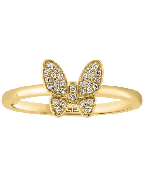 EFFY® Diamond Butterfly Ring (1/10 ct. t.w.) in Sterling Silver or 14k Gold-Plated Sterling Silver