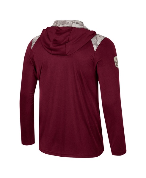 Men's Maroon Mississippi State Bulldogs OHT Military Appreciation Quarter-Zip Hoodie Jacket