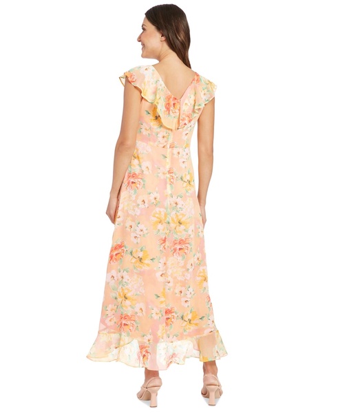 Petite Short-Sleeve Chiffon Maxi Dress