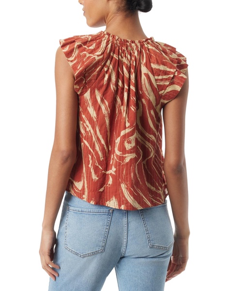 Women's Baeley Printed Flutter-Sleeve Top