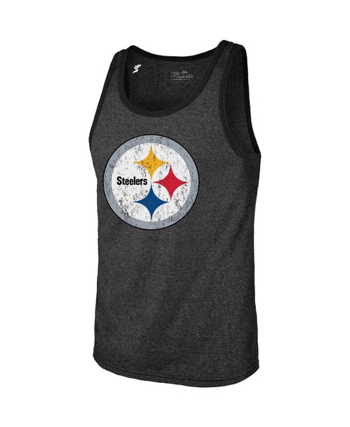 Men's Threads Najee Harris Heathered Black Pittsburgh Steelers Player Name and Number Tri-Blend Tank Top