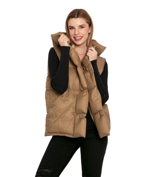 Women's Over My Head Hooded Puffer Vest