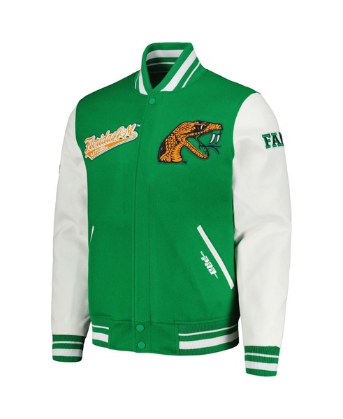 Men's Green Florida A&M Rattlers Script Wool Full-Zip Varsity Jacket