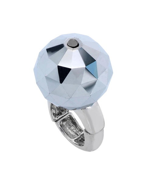 Faux Stone Midnight Magic Disco Ball Cocktail Ring