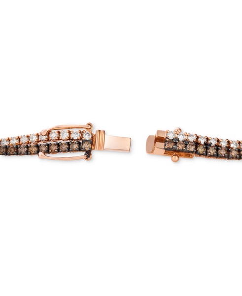 Chocolate Diamond & Nude Diamond Double Row Tennis Bracelet (3-1/2 ct. t.w.) in 14k Rose Gold