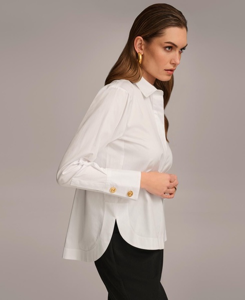 Donna Karan Women's Button Front Collared Shirt