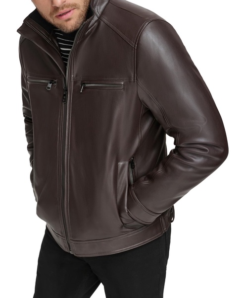 Men's Faux Leather Moto Jacket, Created for Macy's