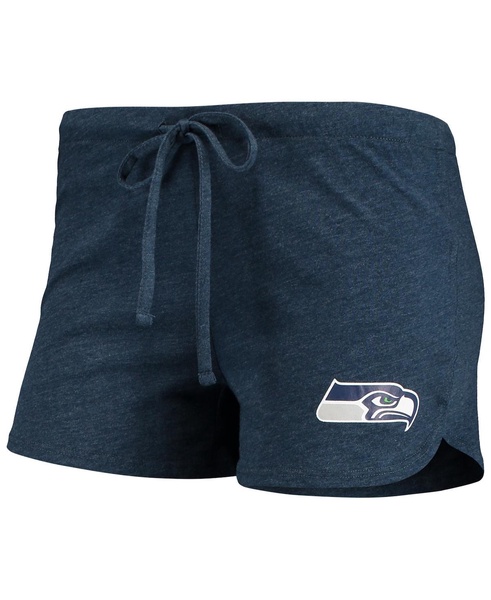 Women's College Navy Seattle Seahawks Meter Knit Long Sleeve Raglan Top and Shorts Sleep Set