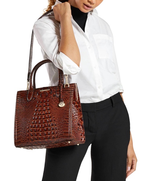 Caroline Kairos Embossed Leather Satchel