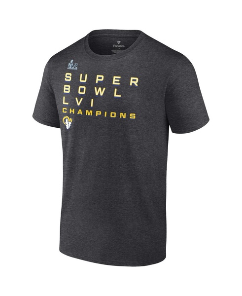 Men's Charcoal Los Angeles Rams Super Bowl LVI Champions Big Tall Signature Route T-shirt