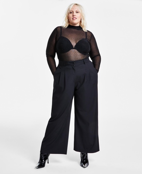 Trendy Plus Size High-Rise Wide-Leg Pants, Created for Macy's