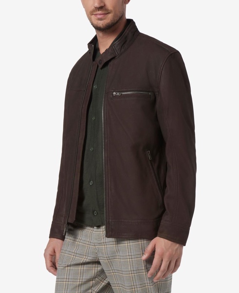 Men's Norworth Sueded Finish Leather Racer Jacket