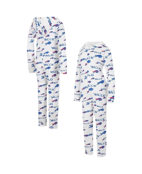 Women's Cream Buffalo Bills Docket Hoodie Full-Zip Union Suit