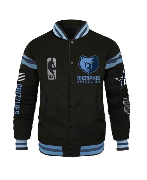 Men's and Women's x Black History Collection Black Memphis Grizzlies Full-Snap Varsity Jacket