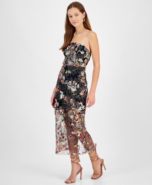 Women's Sequined Strapless Mini Dress