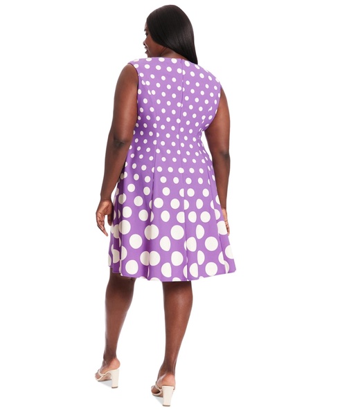 Plus Size Polka-Dot Fit & Flare Dress