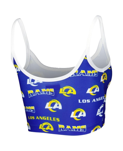 Women's Royal Los Angeles Rams Breakthrough Allover Knit Lounge Bralette