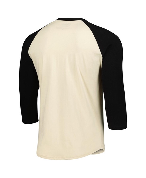 Men's Cream/Black Pittsburgh Pirates Raglan 3/4-Sleeve T-Shirt