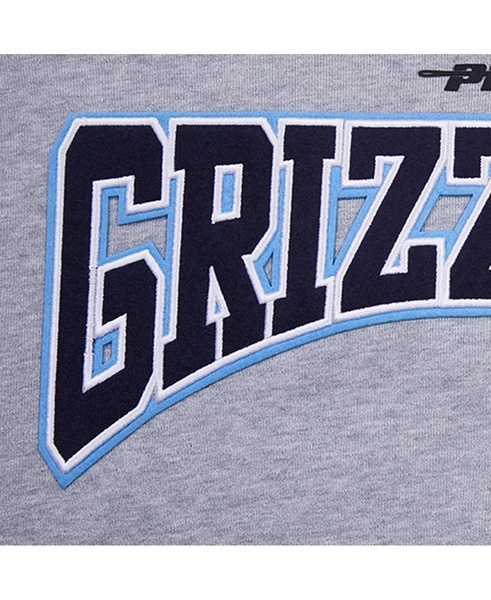 Men's Heather Gray Memphis Grizzlies Crest Emblem Pullover Sweatshirt