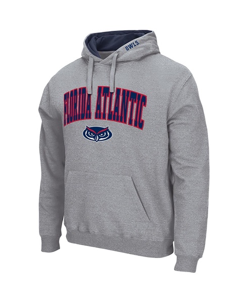 Men's Heather Gray Florida Atlantic Owls Arch Logo 3.0 Pullover Hoodie