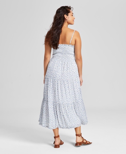 Petite Smocked Tiered Midi Dress, Exclusively at Macy's 