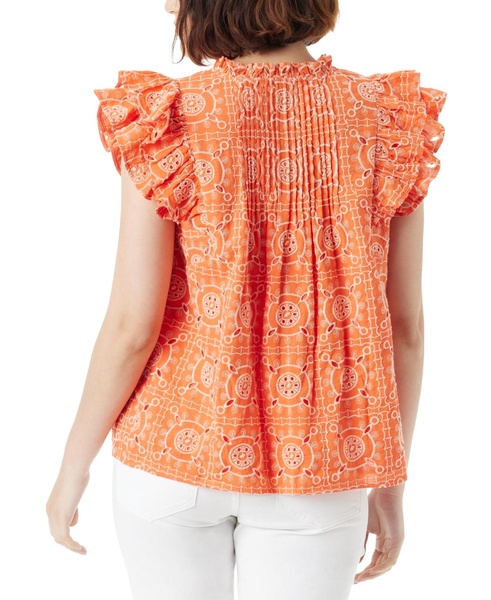 Women's Rey Cotton Ruffle-Sleeve Blouse