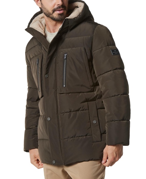 Men's Yarmouth Micro Sheen Parka Jacket with Fleece-Lined Hood